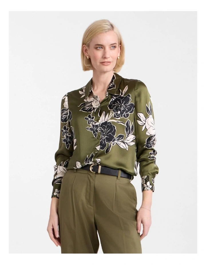 Woodlands Silk Shirt in Fern Multi image 1