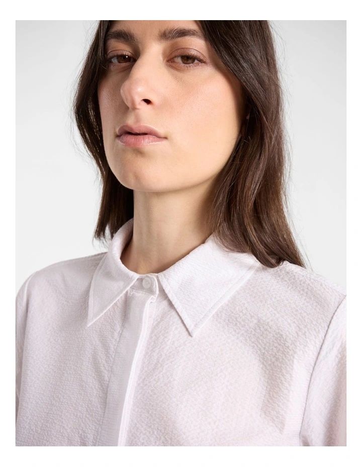 Riley Cotton Shirt in Ivory image 3