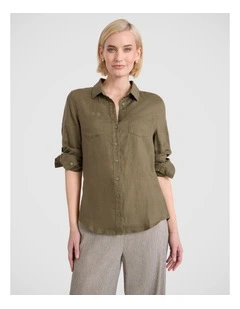 Elias Linen Shirt in Fern