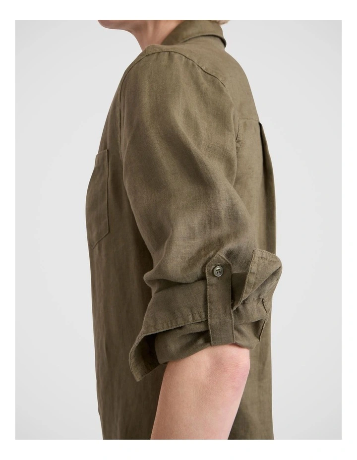 Elias Linen Shirt in Fern image 3