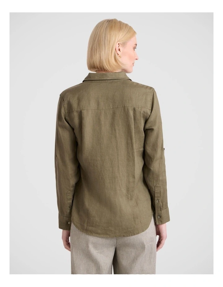Elias Linen Shirt in Fern image 5
