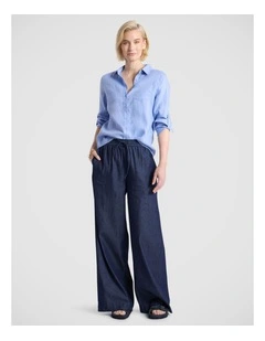 Elias Linen Shirt in Hyams Blue