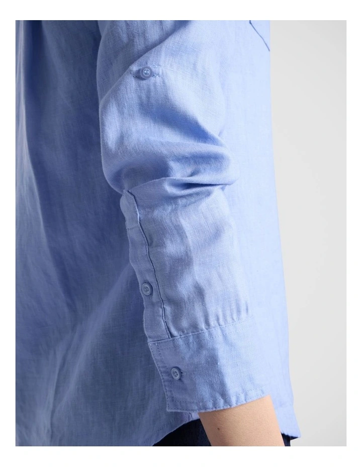 Elias Linen Shirt in Hyams Blue image 3