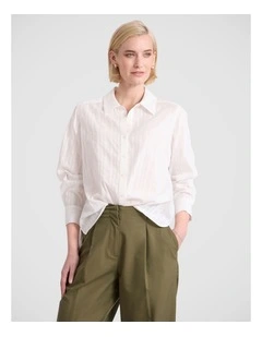 Lainey Cotton Shirt in Ivory
