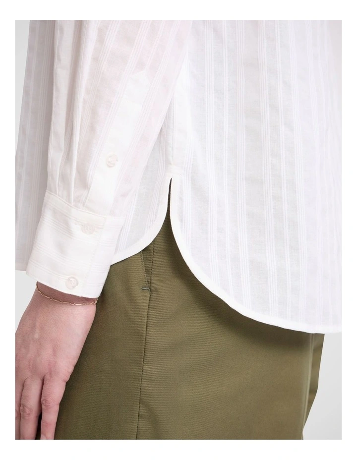 Lainey Cotton Shirt in Ivory image 3