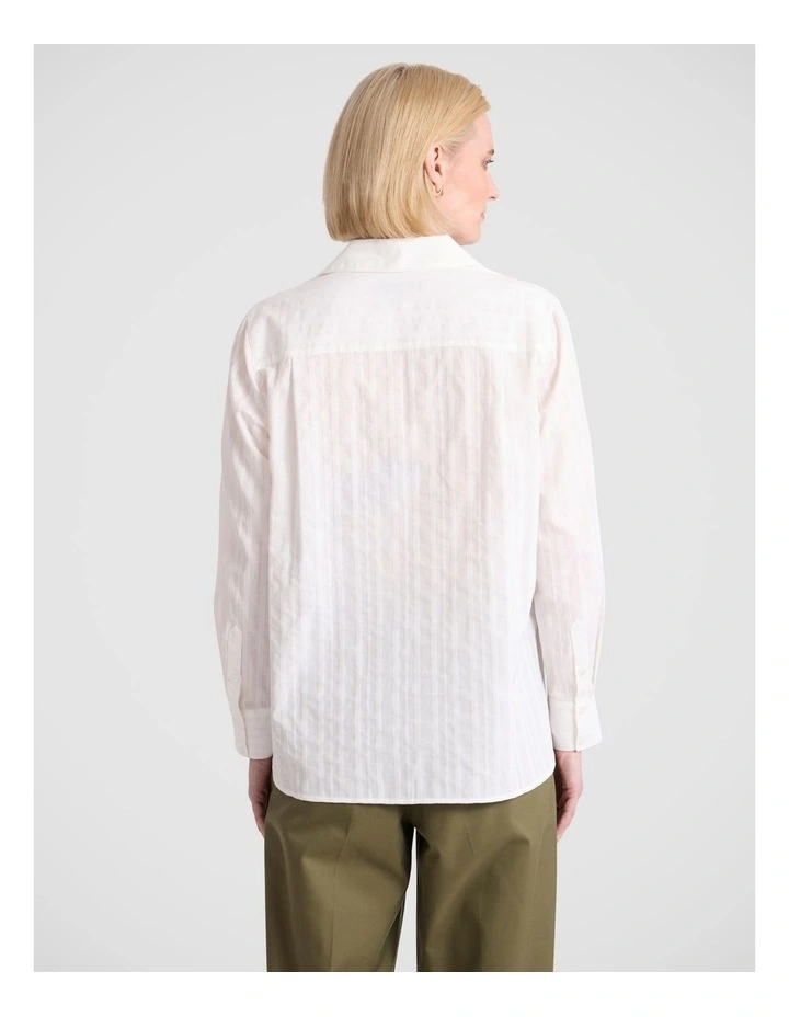 Lainey Cotton Shirt in Ivory image 4