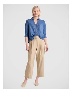 Avery Chambray Shirt in Mid Wash