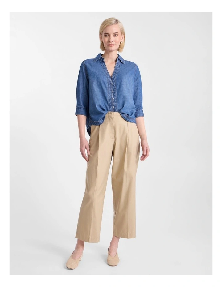 Avery Chambray Shirt in Mid Wash image 2