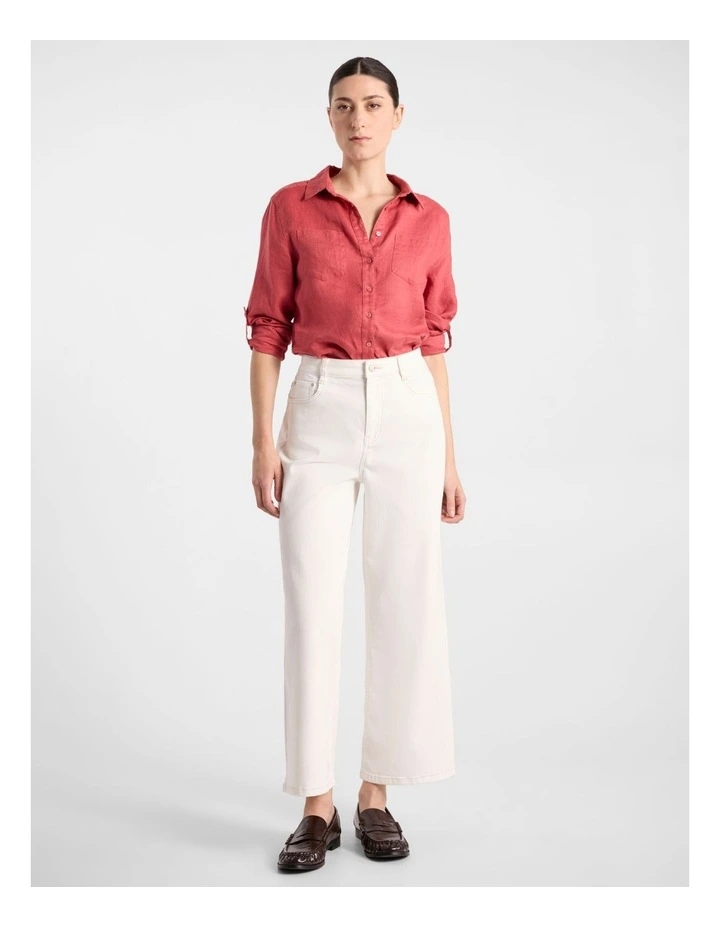 Elias Linen Shirt in Watermelon image 1