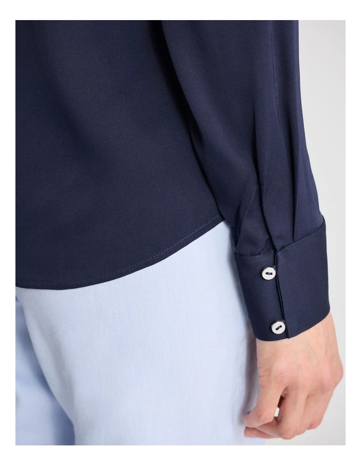 Bena Silk Shirt in Navy image 5