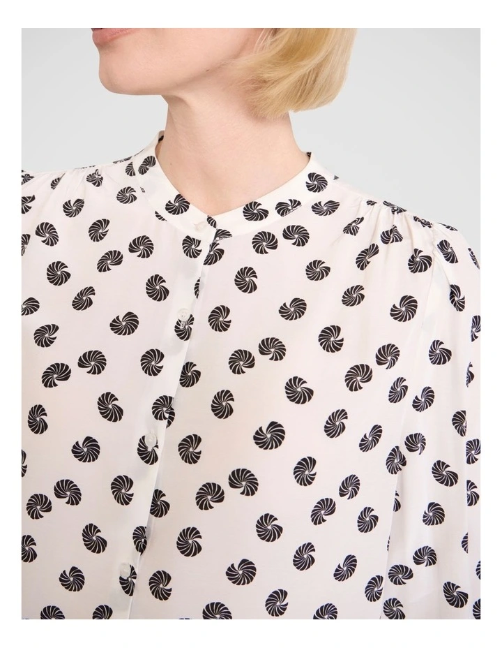 Roberta Viscose Shirt in Ivory Multi image 3