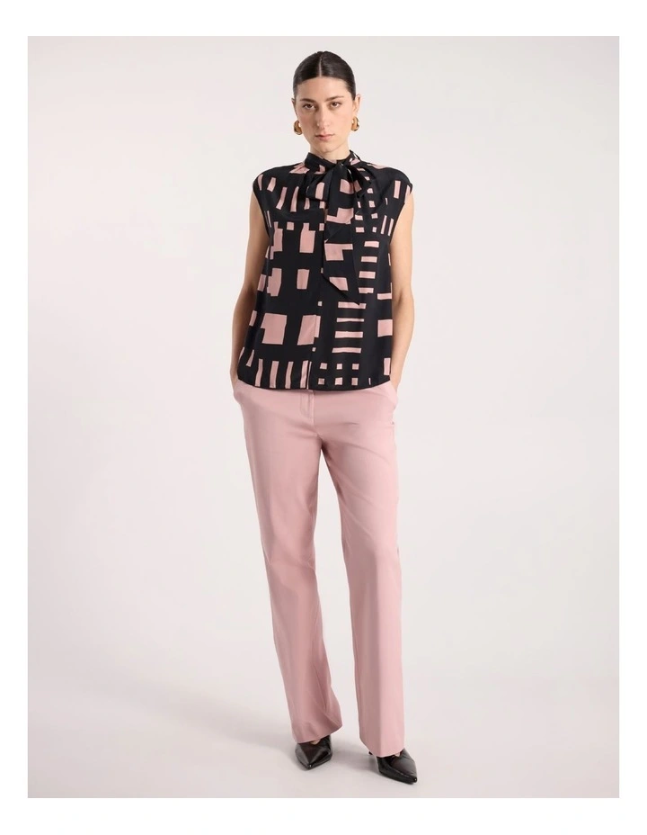 Sali Silk Scarf Top in Black Multi image 2