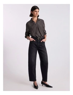 Ava Check Shirt in Black Check