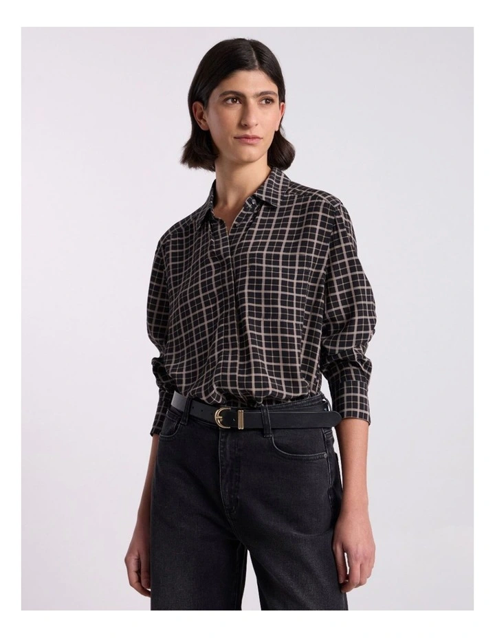 Ava Check Shirt in Black Check image 2