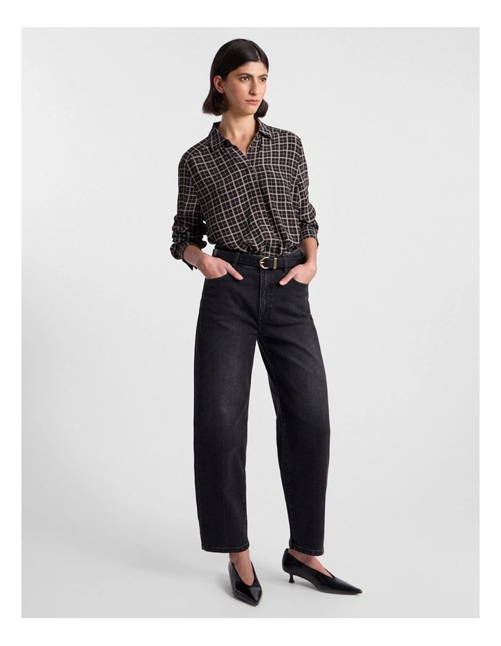 Ava Check Shirt in Black Check image 2