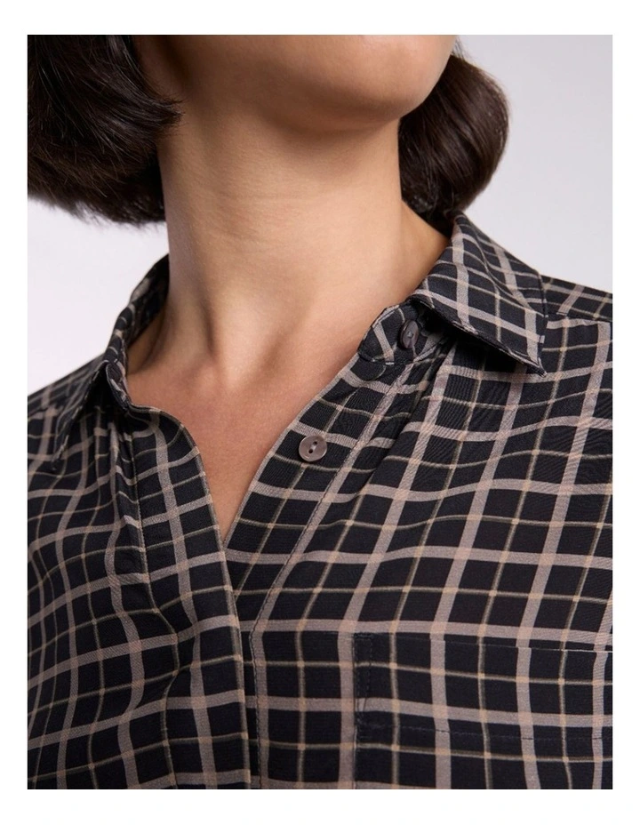 Ava Check Shirt in Black Check image 3