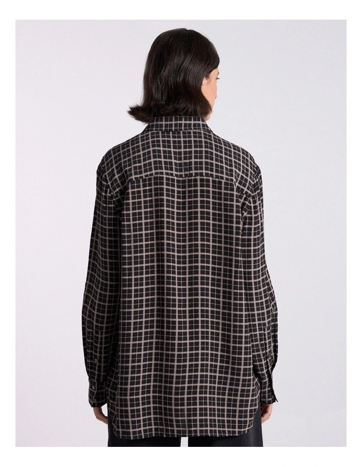 Ava Check Shirt in Black Check image 4