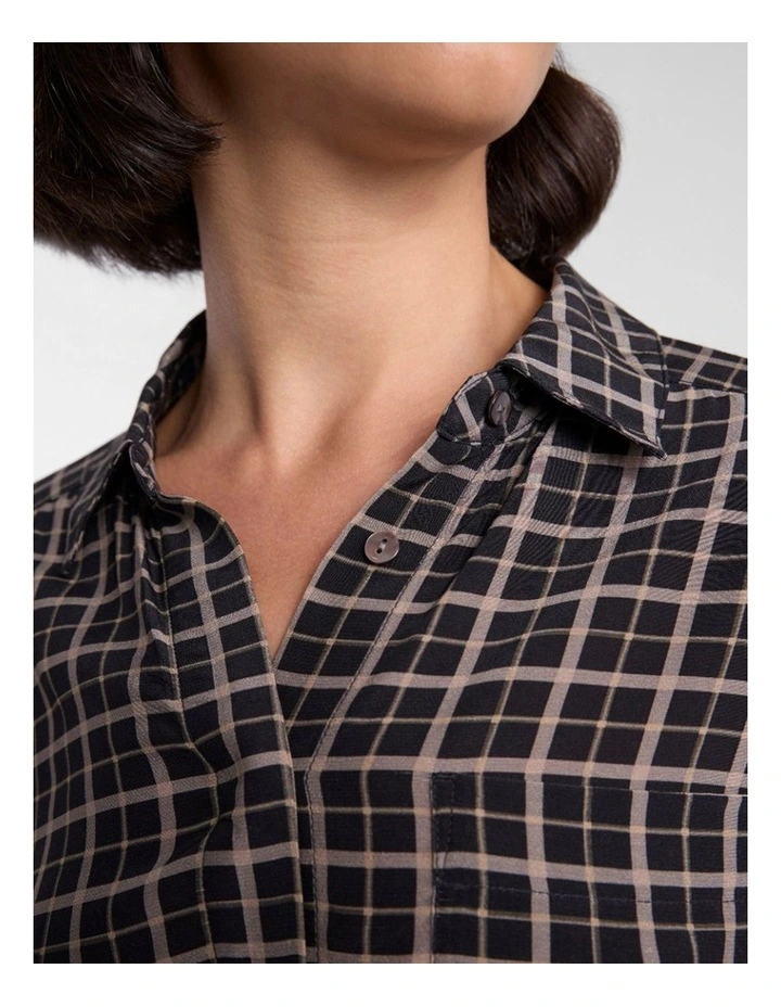 Ava Check Shirt in Black Check image 4