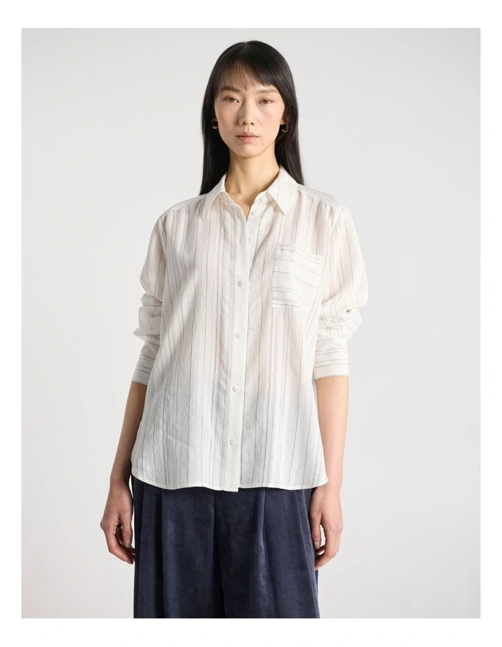 Prioska Shirt in Navy Stripe image 1
