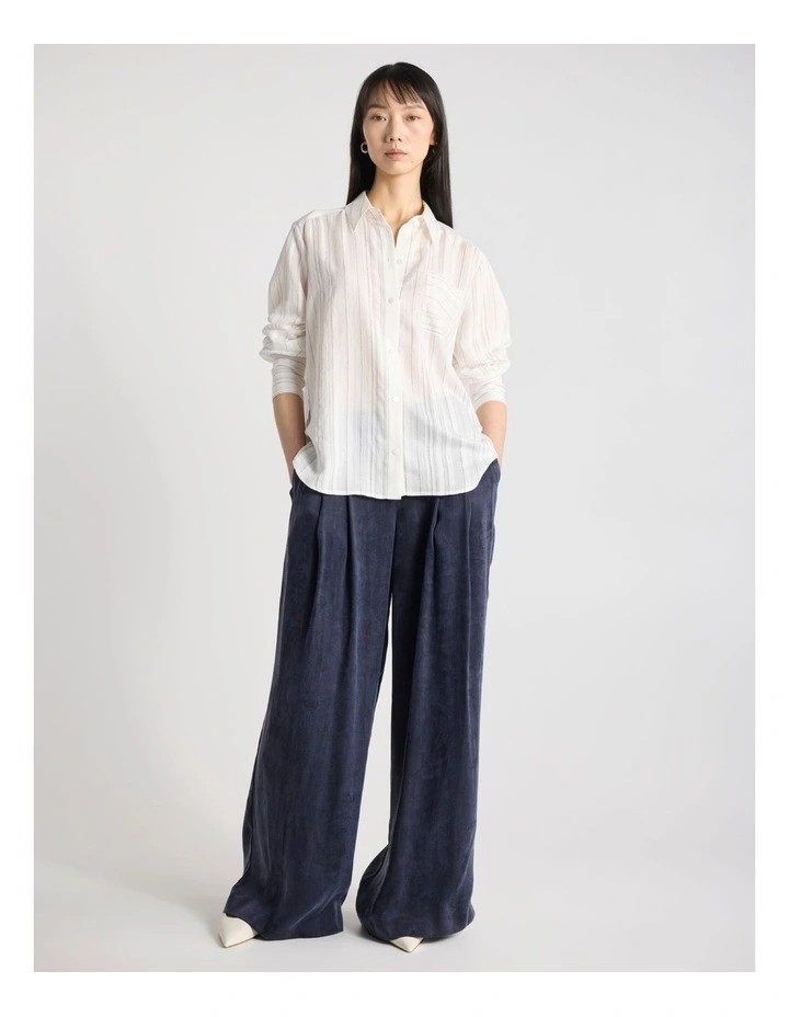 Prioska Shirt in Navy Stripe image 2