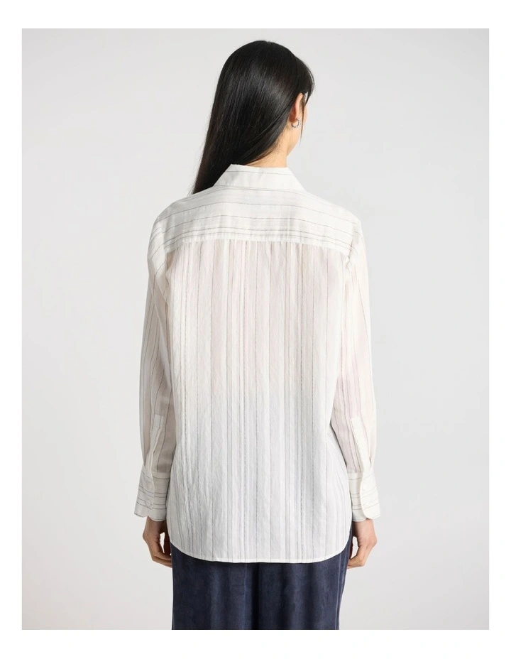 Prioska Shirt in Navy Stripe image 3