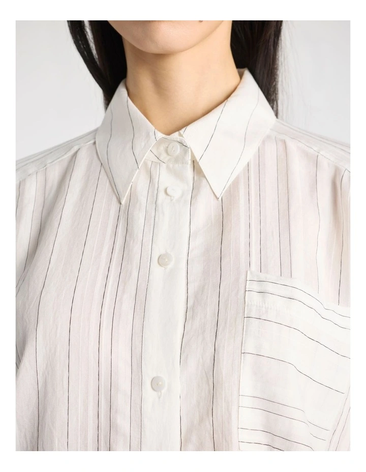 Prioska Shirt in Navy Stripe image 4