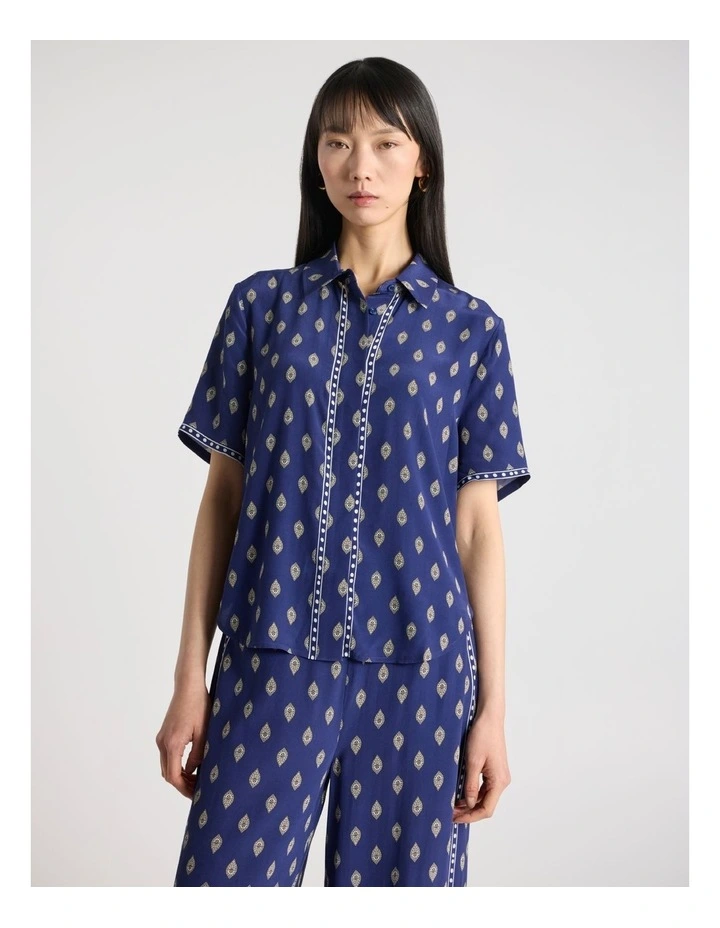 Aggie Viscose Shirt in Blue Multi image 1