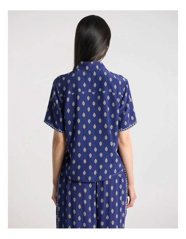 Aggie Viscose Shirt in Blue Multi image 3