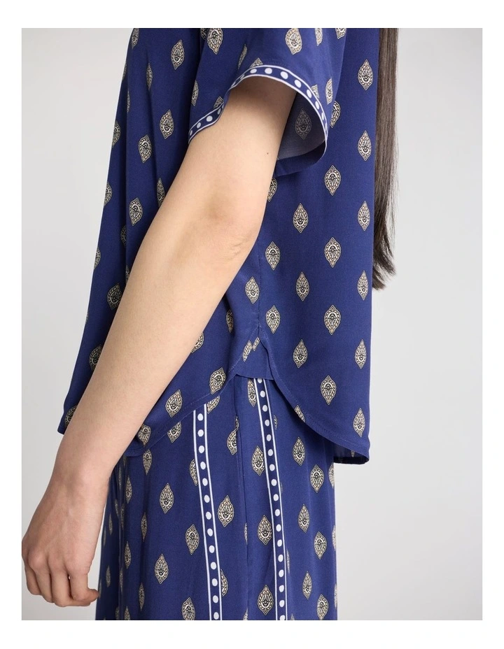 Aggie Viscose Shirt in Blue Multi image 5