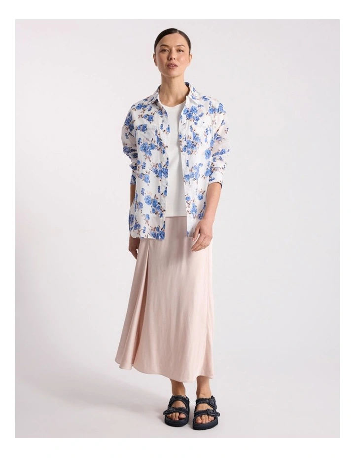 Fran Cotton Shirt in Ivory Multi image 1
