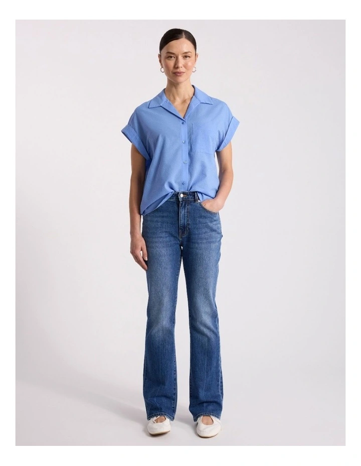 Kendra Cotton Shirt in Moonstone Blue image 1
