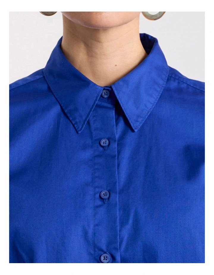 Perrie Cotton Shirt in Cerulean Blue image 3