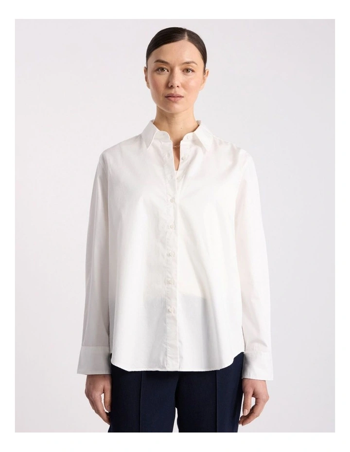 Perrie Cotton Shirt in Ivory image 1
