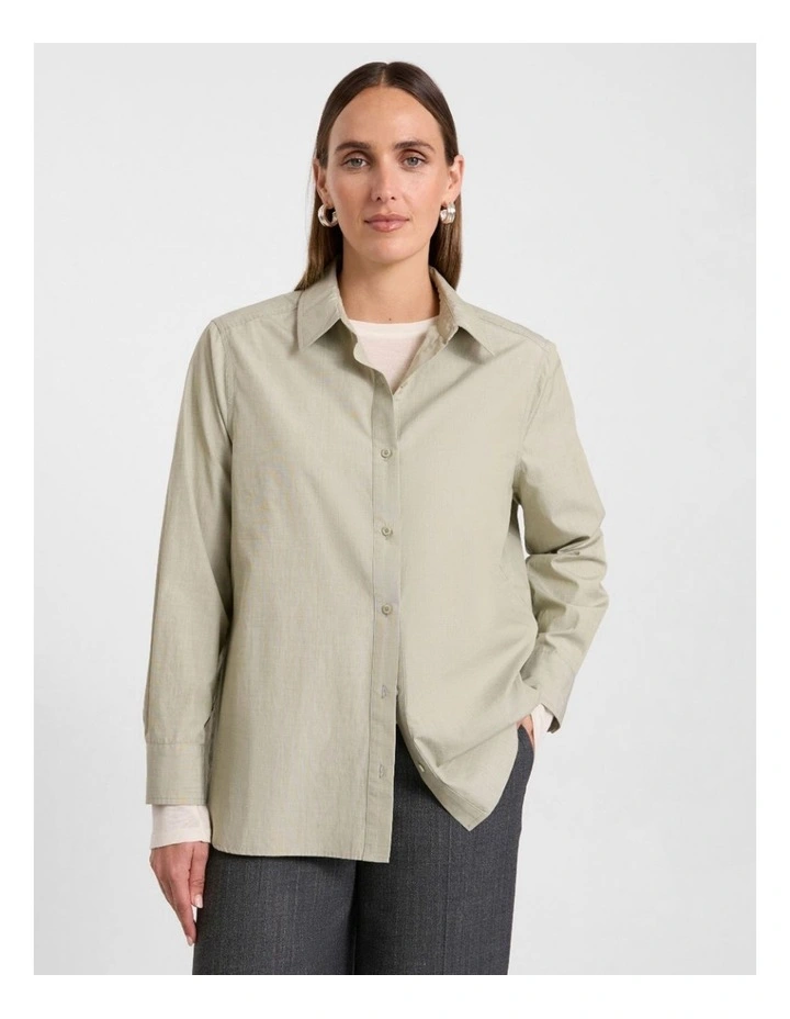 Carlyle Cotton Shirt in Mojito Green image 1