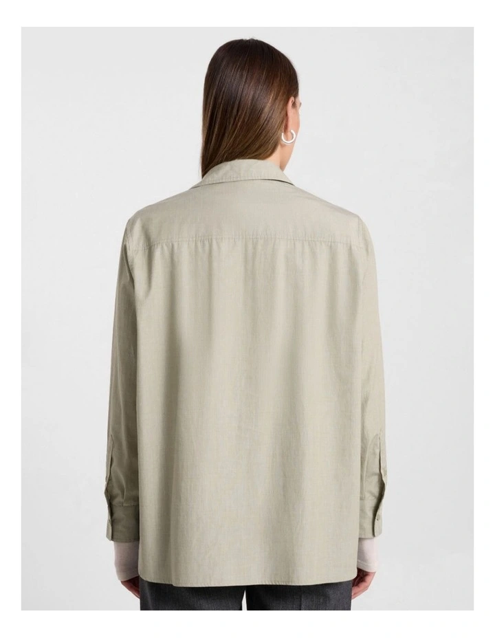 Carlyle Cotton Shirt in Mojito Green image 3