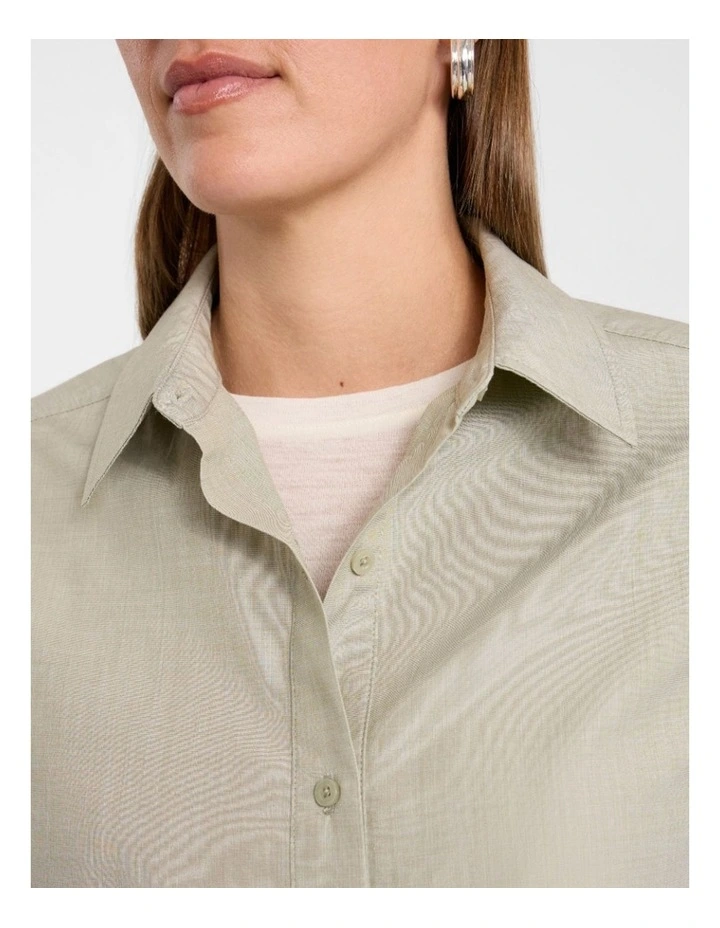 Carlyle Cotton Shirt in Mojito Green image 4