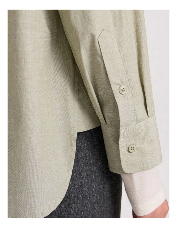 Carlyle Cotton Shirt in Mojito Green image 4