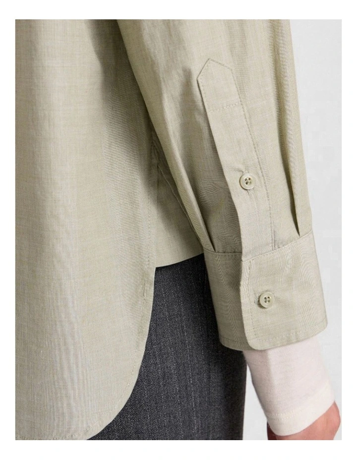 Carlyle Cotton Shirt in Mojito Green image 5