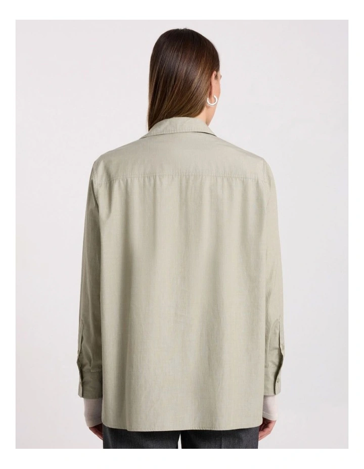 Carlyle Cotton Shirt in Mojito Green image 5