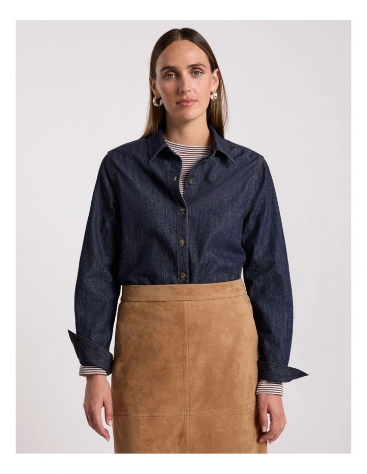 Isabella Denim Shirt in Indigo image 2