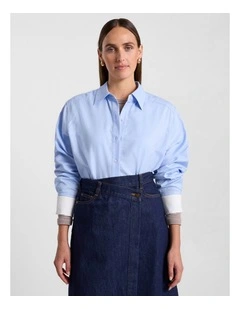 Jessica Cotton Shirt in Light Blue