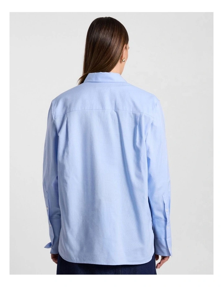 Jessica Cotton Shirt in Light Blue image 3
