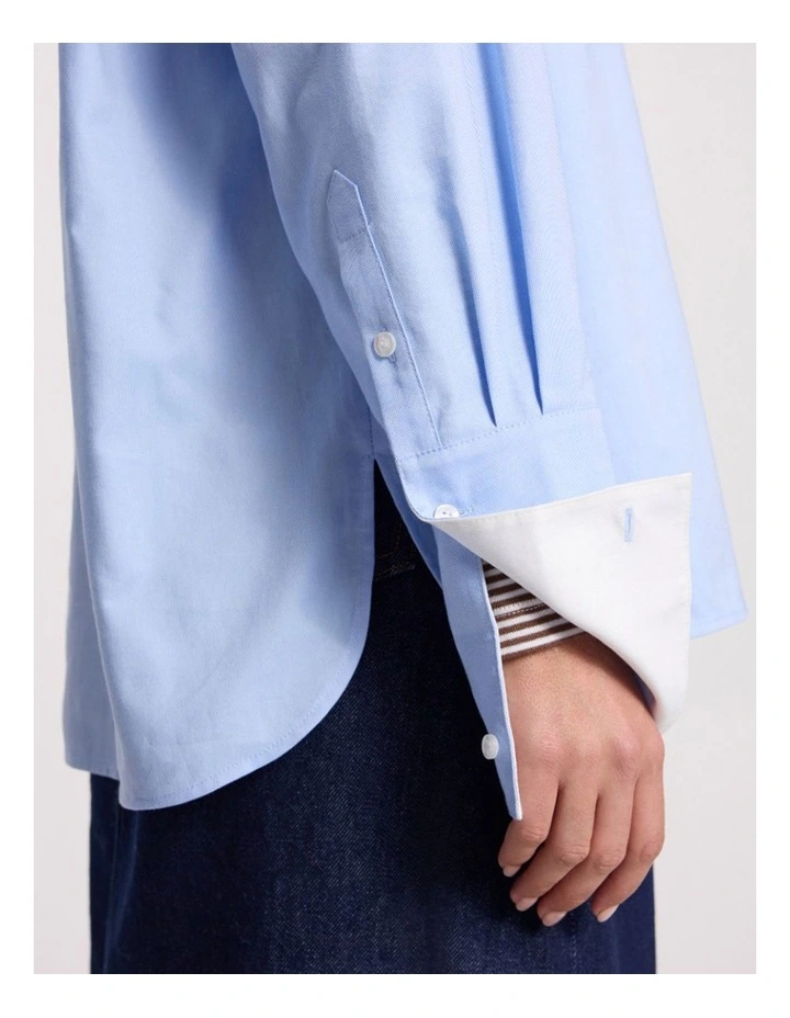 Jessica Cotton Shirt in Light Blue image 3