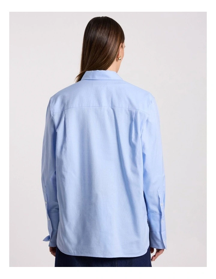 Jessica Cotton Shirt in Light Blue image 4
