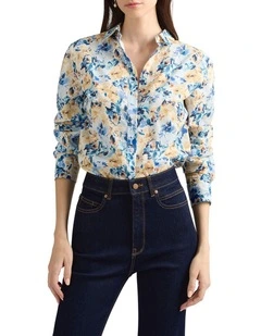 Kadence Cotton Shirt in White Multi