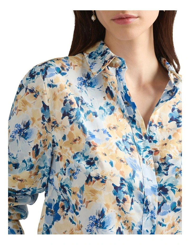 Kadence Cotton Shirt in White Multi image 3
