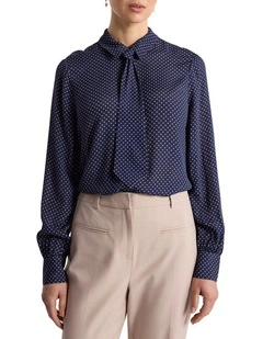 Dottie Viscose Shirt in Navy Multi