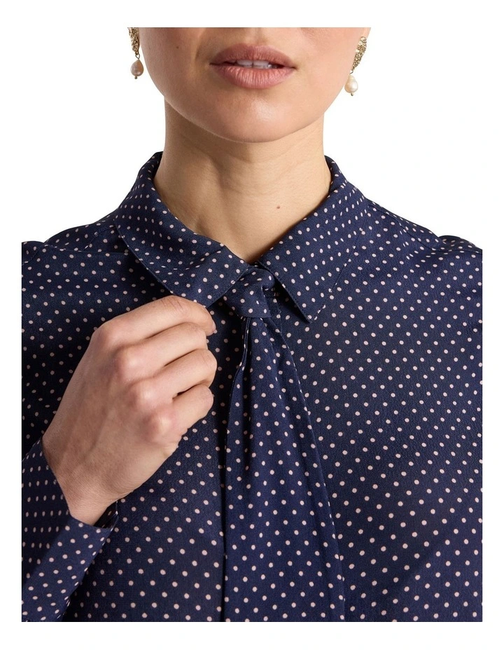 Dottie Viscose Shirt in Navy Multi image 3