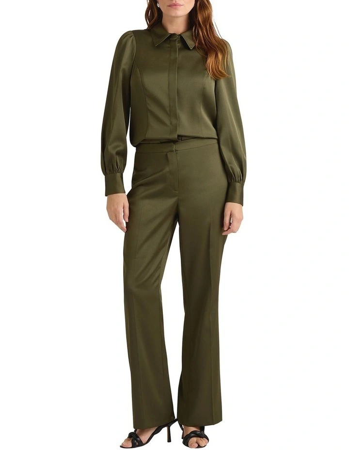 Valencia Crepe Shirt in Olive image 1