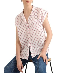 Kali Linen Shirt in Raspberry Spot